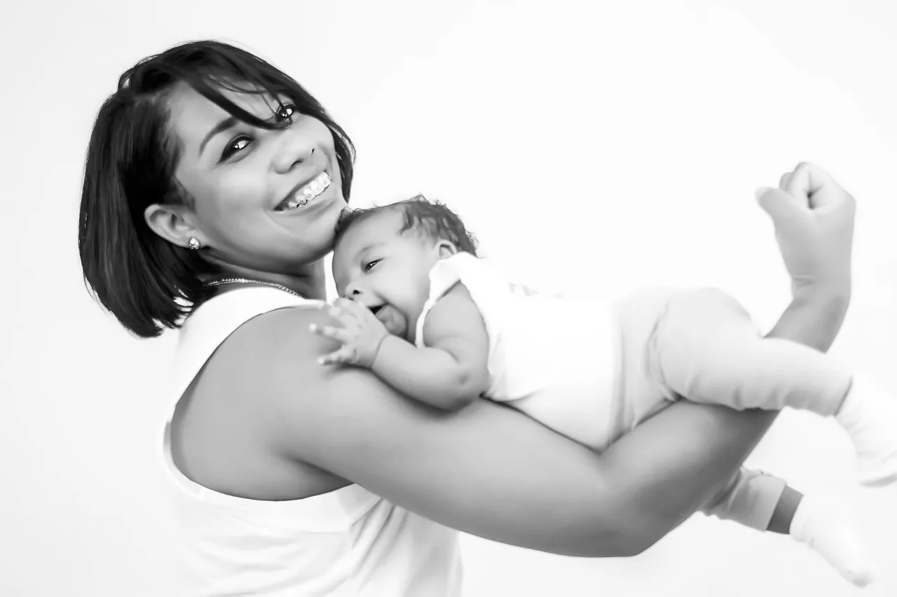 Mother holding baby